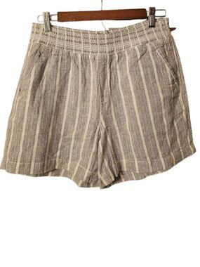 Briggs Smocked Waist Linen Blend Shorts | Pull-On | 55% Linen Coastal Boho Sz M